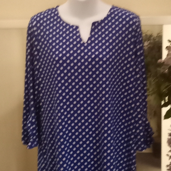 Susan Graver Polka Dot  Blouse - Picture 1 of 12